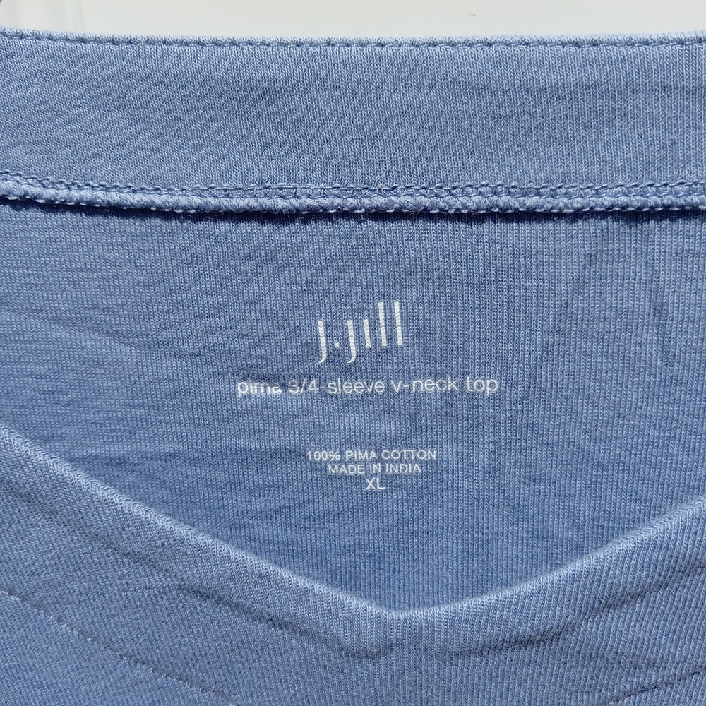 J. Jill Pima Cotton Bundle of XL Tees Blue Pink White - Picture 11 of 12